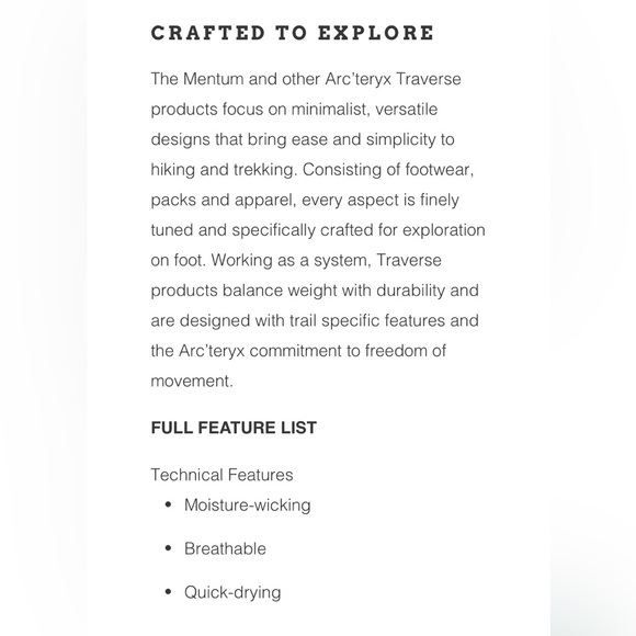 NWOT ARC'TERYX MENTUM T-SHIRT - Picture 5 of 7